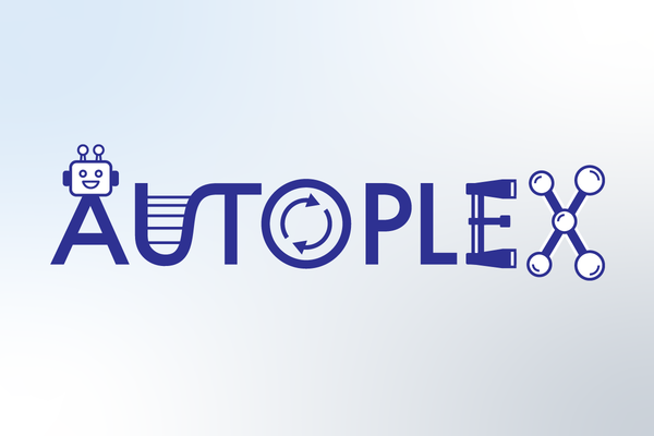 Logo for the autoplex software on a neutral background